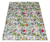 Indischer Baumwoll-Paradies-Druck Kantha-Steppdecke, Bettüberwurf, Sofaüberwurf, Tagesdecke, Queen-Size-Größe, handgefertigt, Vintage-Decke, weiße Farbe